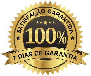 Selo de garantia de 7 dias — satisfação garantida, 100% do dinheiro de volta